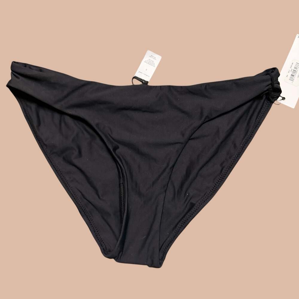 NWT Luxury Brand-Unsubscribed-Black Ruched Bikini Bottom Size S